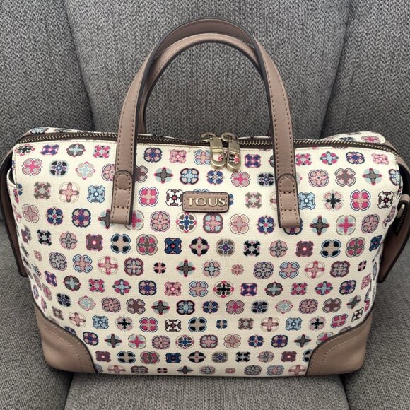 👜 TOUS Printed Canvas Satchel | Crossbody Strap | Dust Bag Included 👜 - Picture 2 of 6